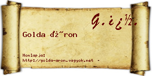Golda Áron névjegykártya